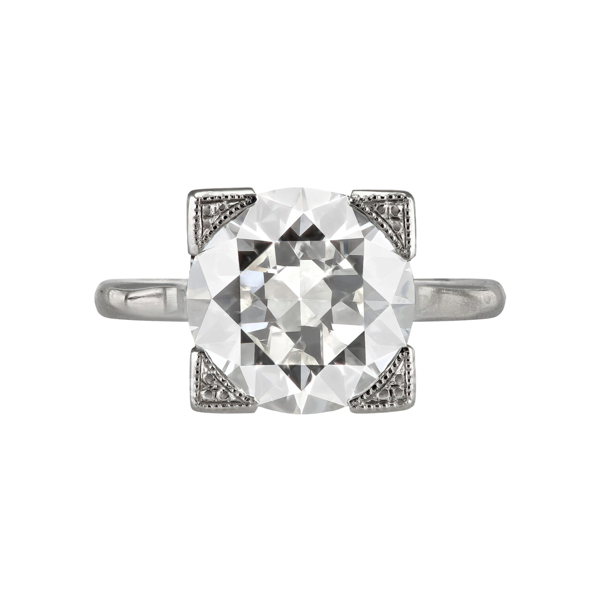 Art Deco Platinum Diamond Ring front