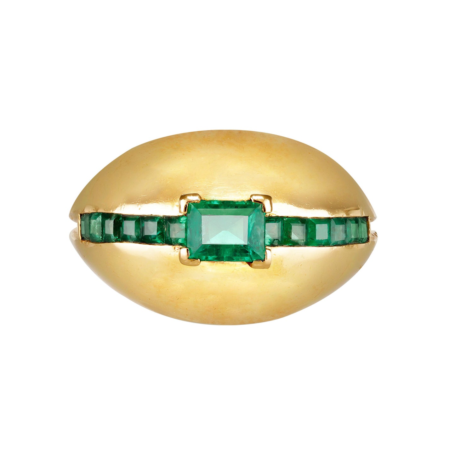 Cartier Paris 1960s 18KT Yellow Gold Emerald Ring front