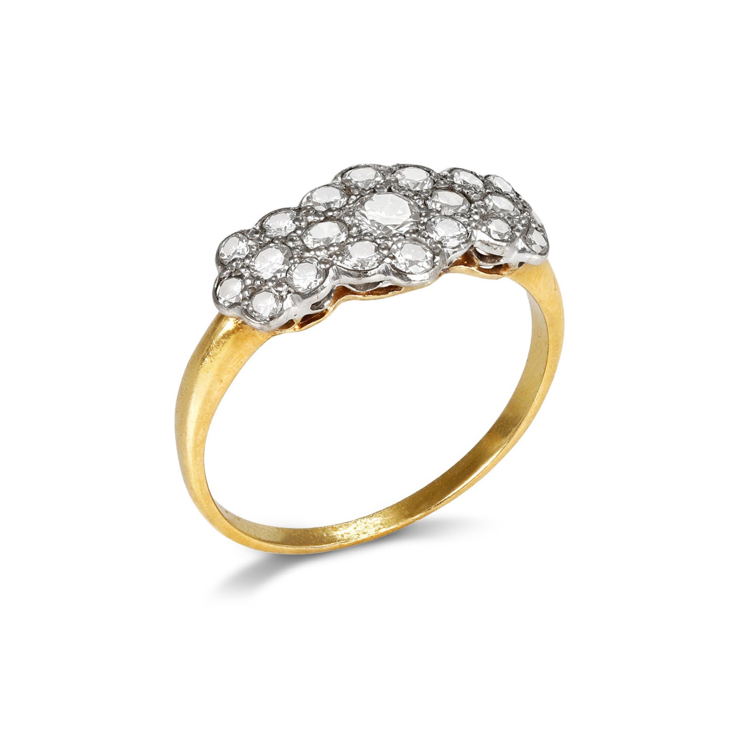 1940s 18KT Yellow Gold Diamond Ring profile