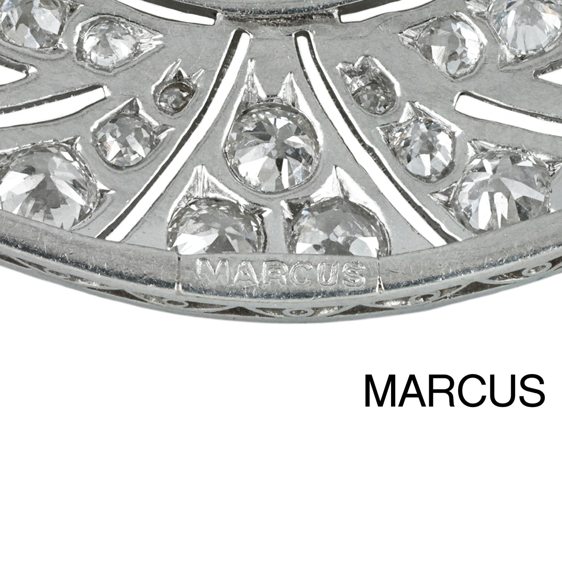 Marcus & Co. American Edwardian Platinum Diamond Brooch signature