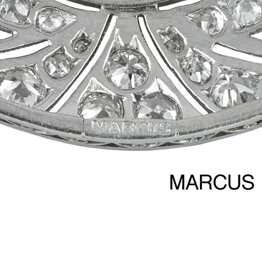 Marcus & Co. American Edwardian Platinum Diamond Brooch signature