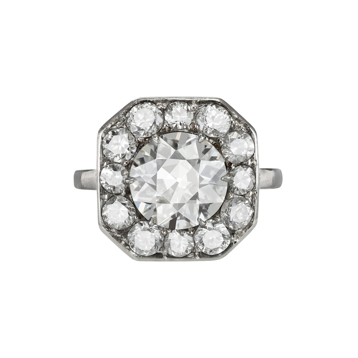Art Deco Platinum Diamond Ring front