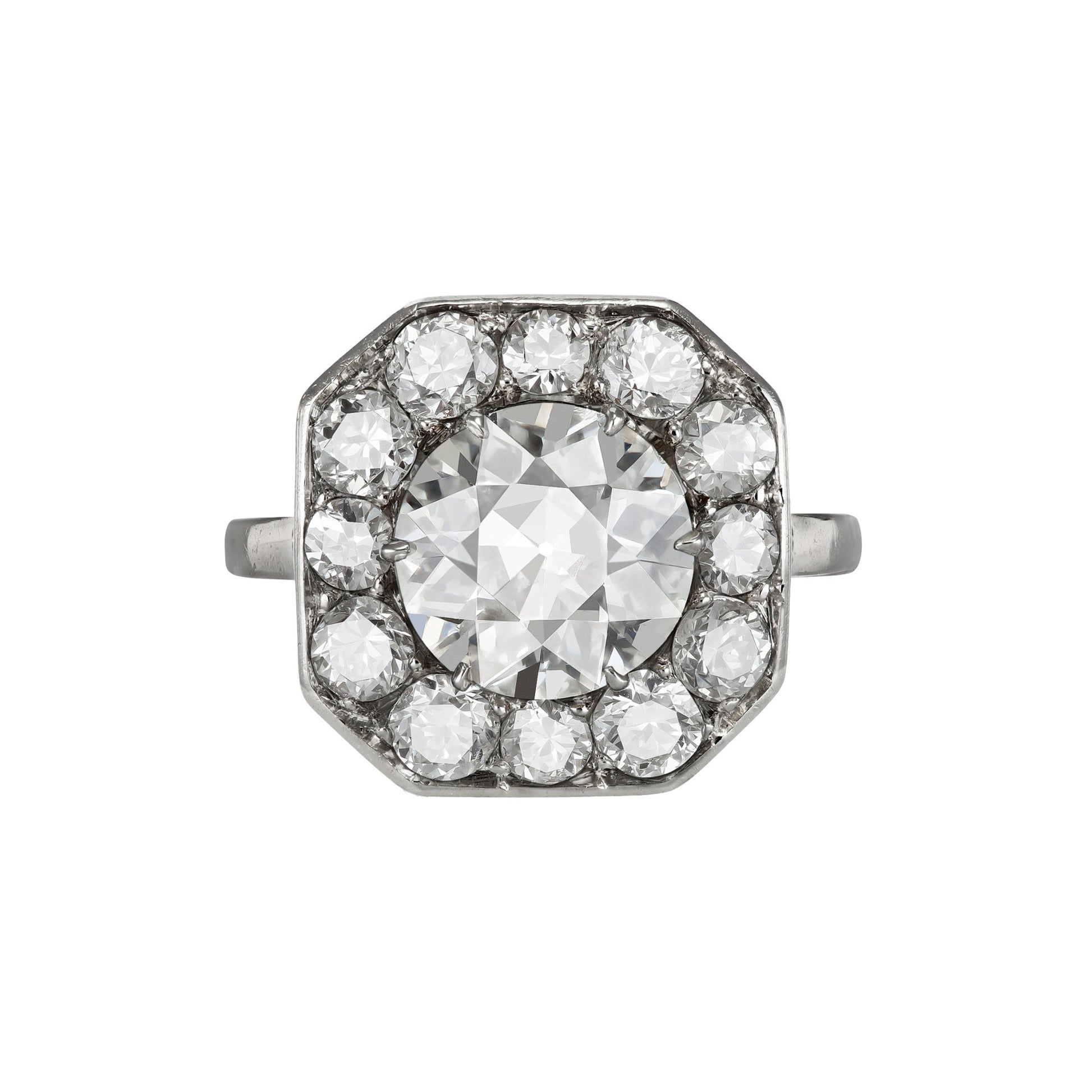 Art Deco Platinum Diamond Ring front