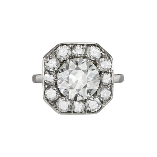 Art Deco Platinum Diamond Ring front