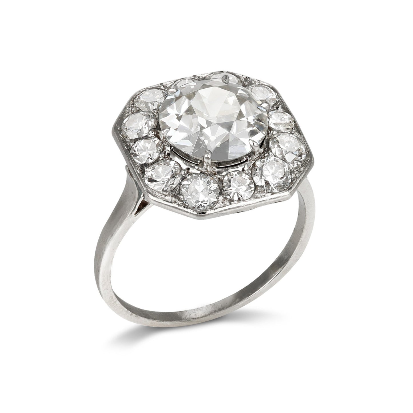 Art Deco Platinum Diamond Ring profile