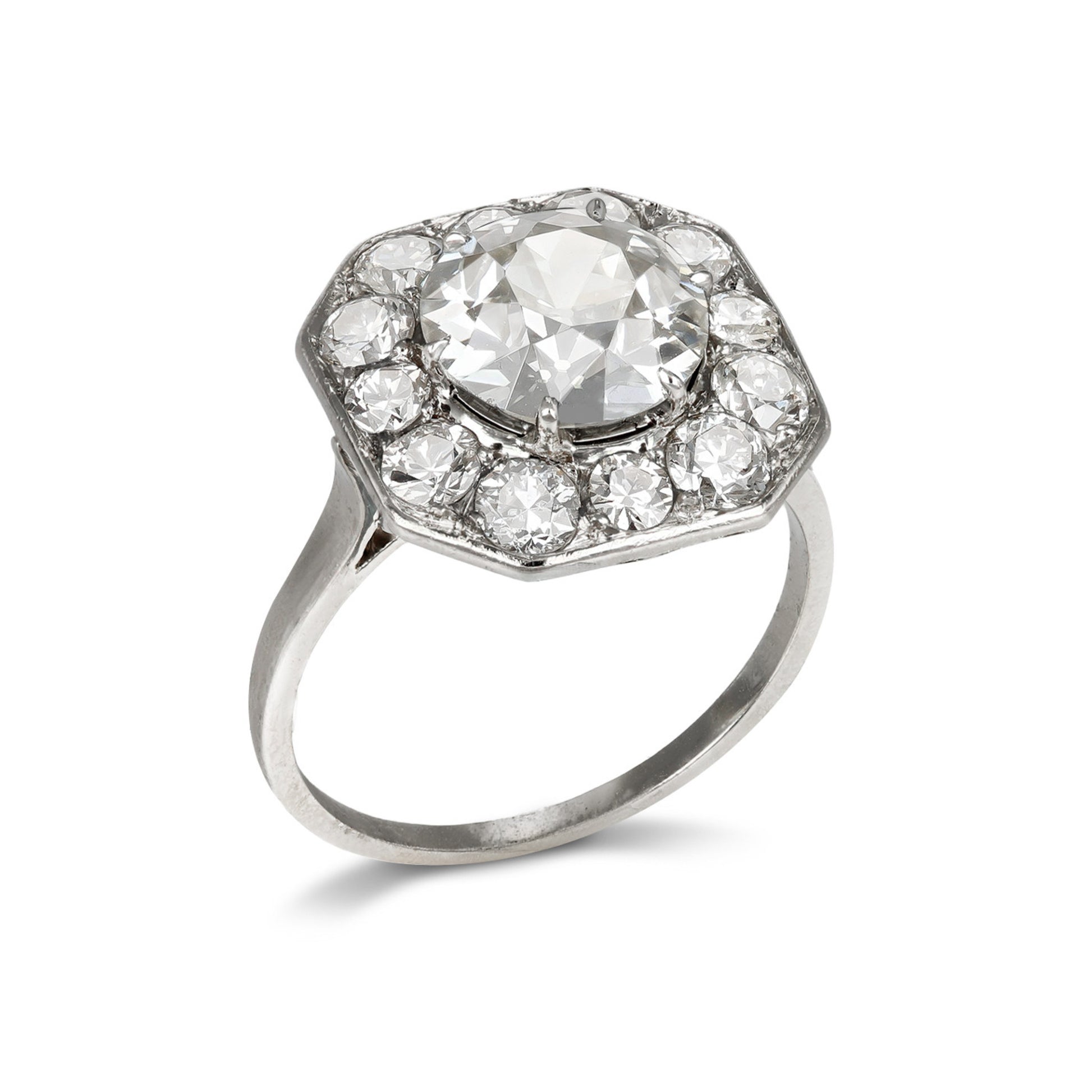 Art Deco Platinum Diamond Ring profile