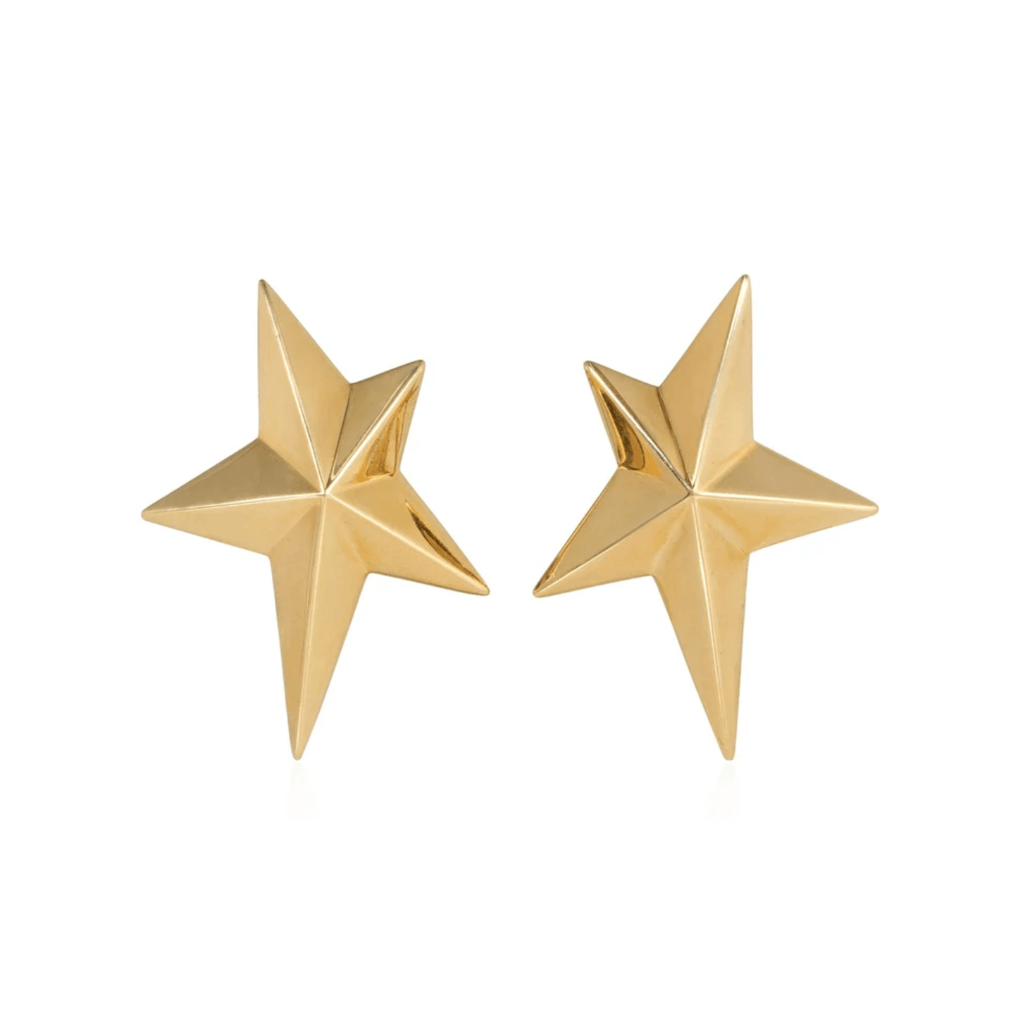 Angela Cummings 1980s 18KT Yellow Gold Star Earrings front