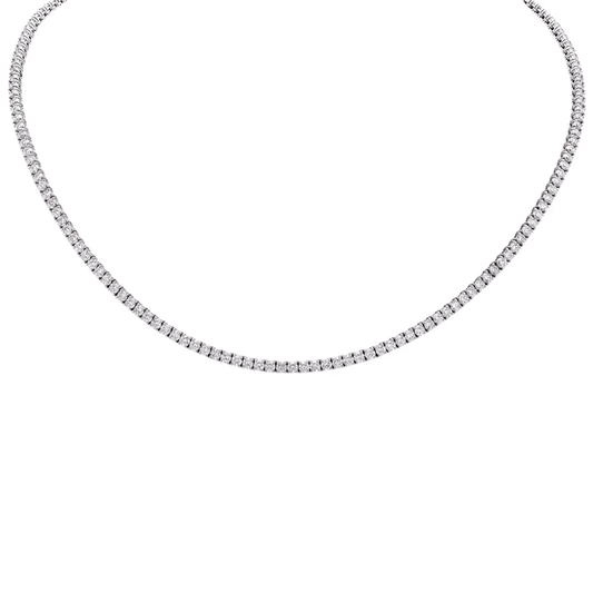 Contemporary 14KT White Gold Diamond Necklace front
