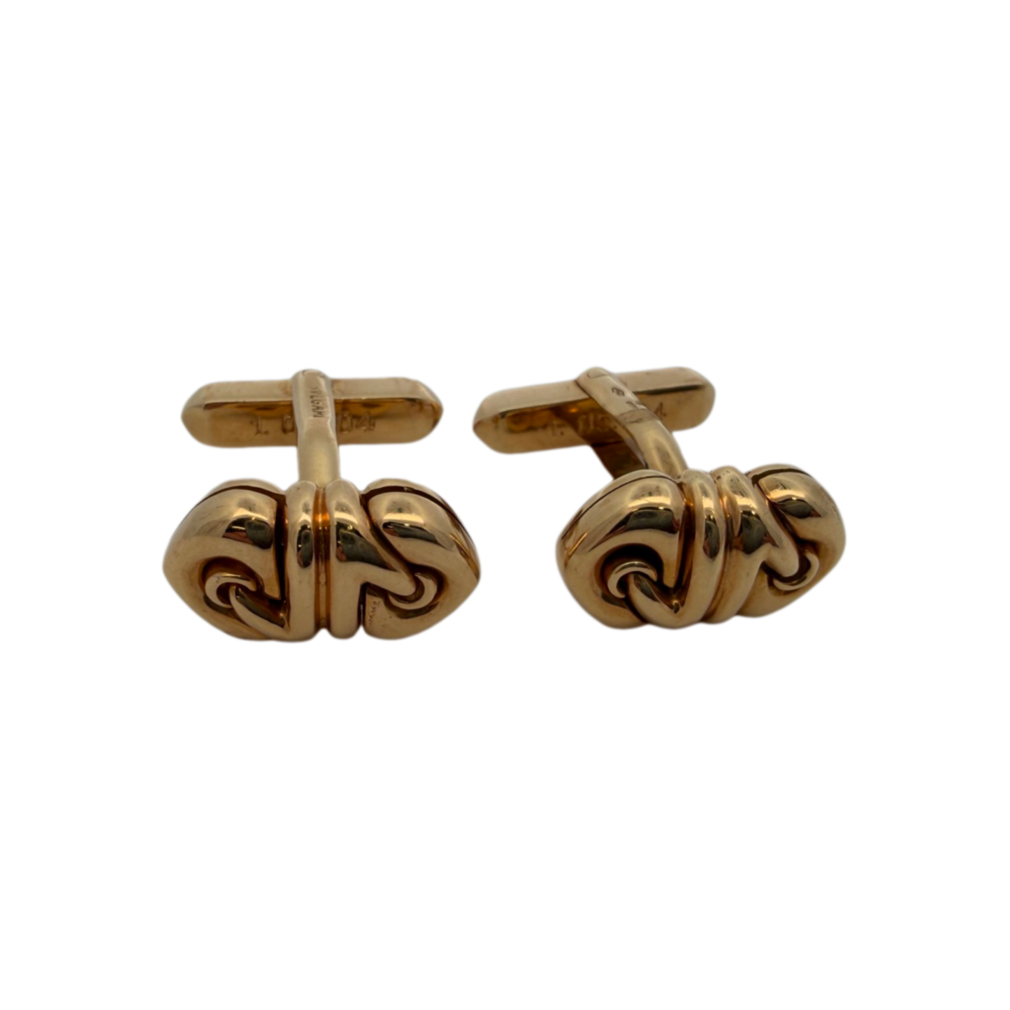 Bulgari 1980s 18KT Yellow Gold Cufflinks front