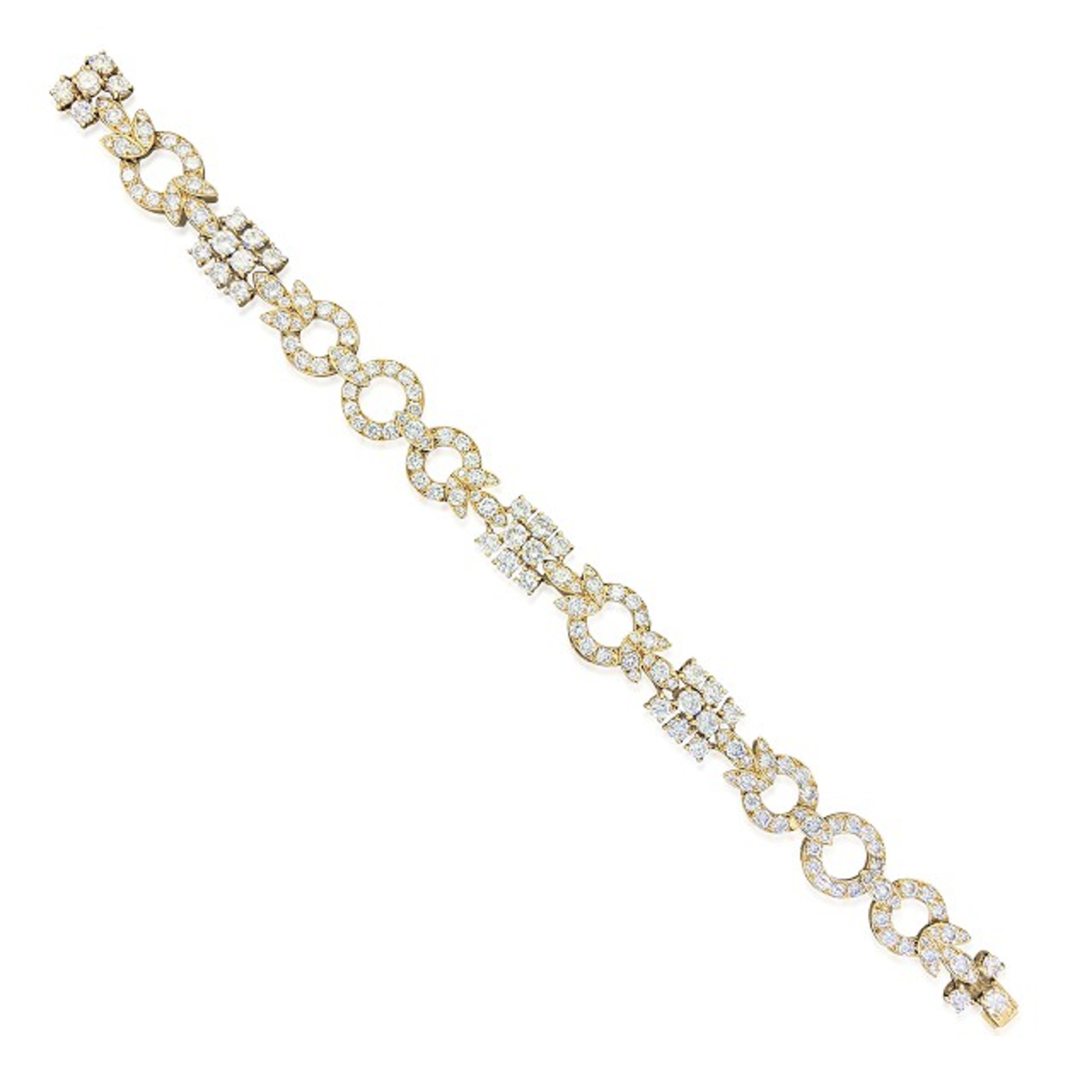 Van Cleef & Arpels 1980s 18KT Yellow Gold Diamond Bracelet front