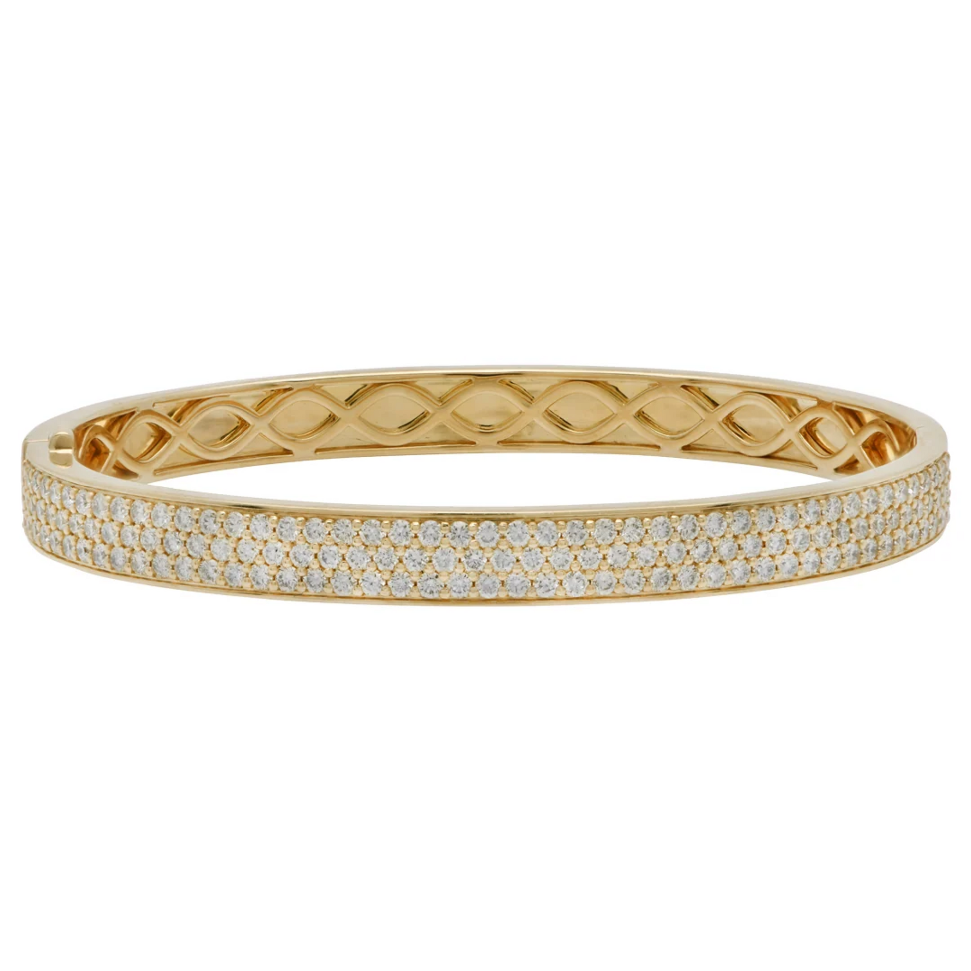 Contemporary 18KT Yellow Gold Diamond Bracelet front