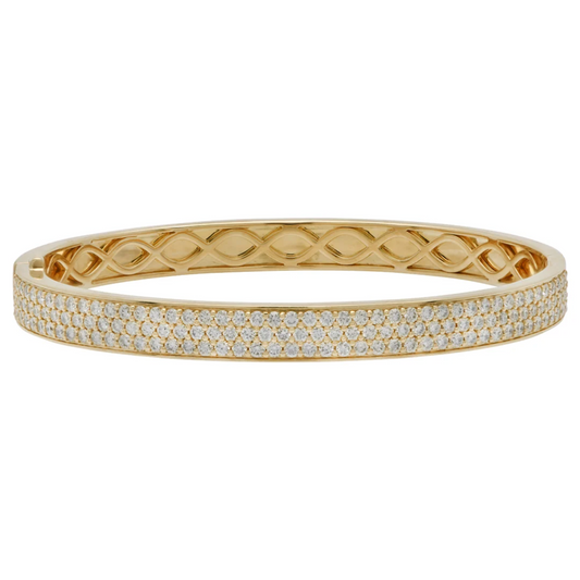 Contemporary 18KT Yellow Gold Diamond Bracelet front