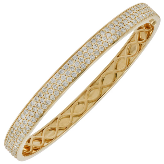 Contemporary 18KT Yellow Gold Diamond Bracelet front