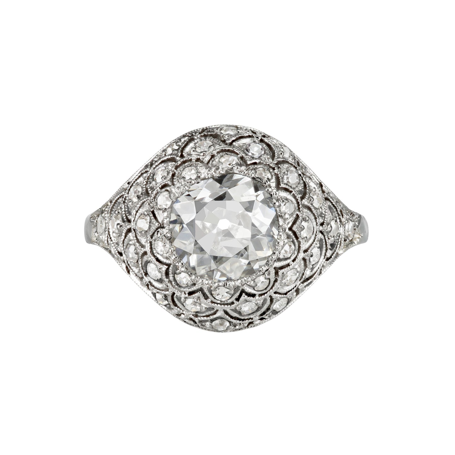 1930s Platinum Diamond Ring front