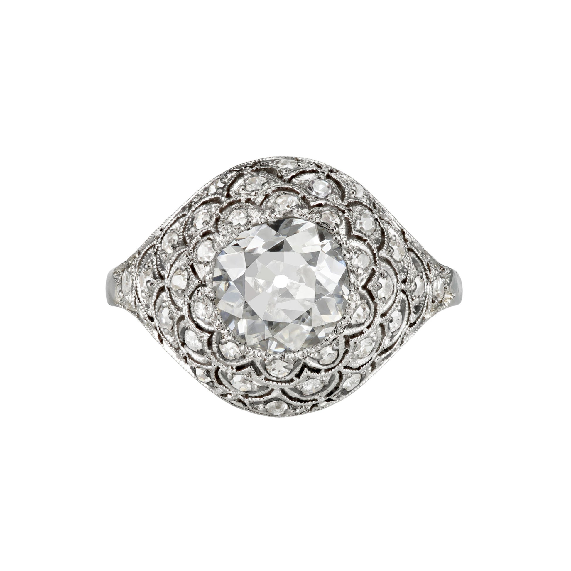 1930s Platinum Diamond Ring front
