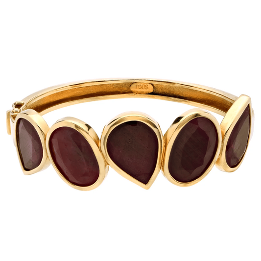 Post-1980s 18KT Yellow Gold Ruby Bracelet front