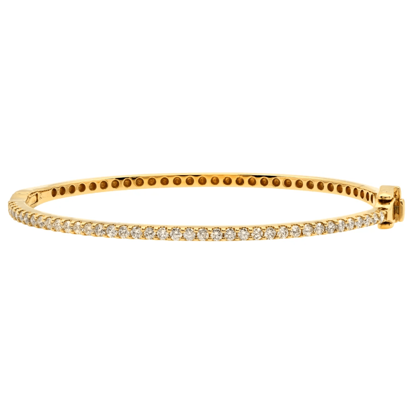 Contemporary 14KT Yellow Gold Diamond Bracelet front