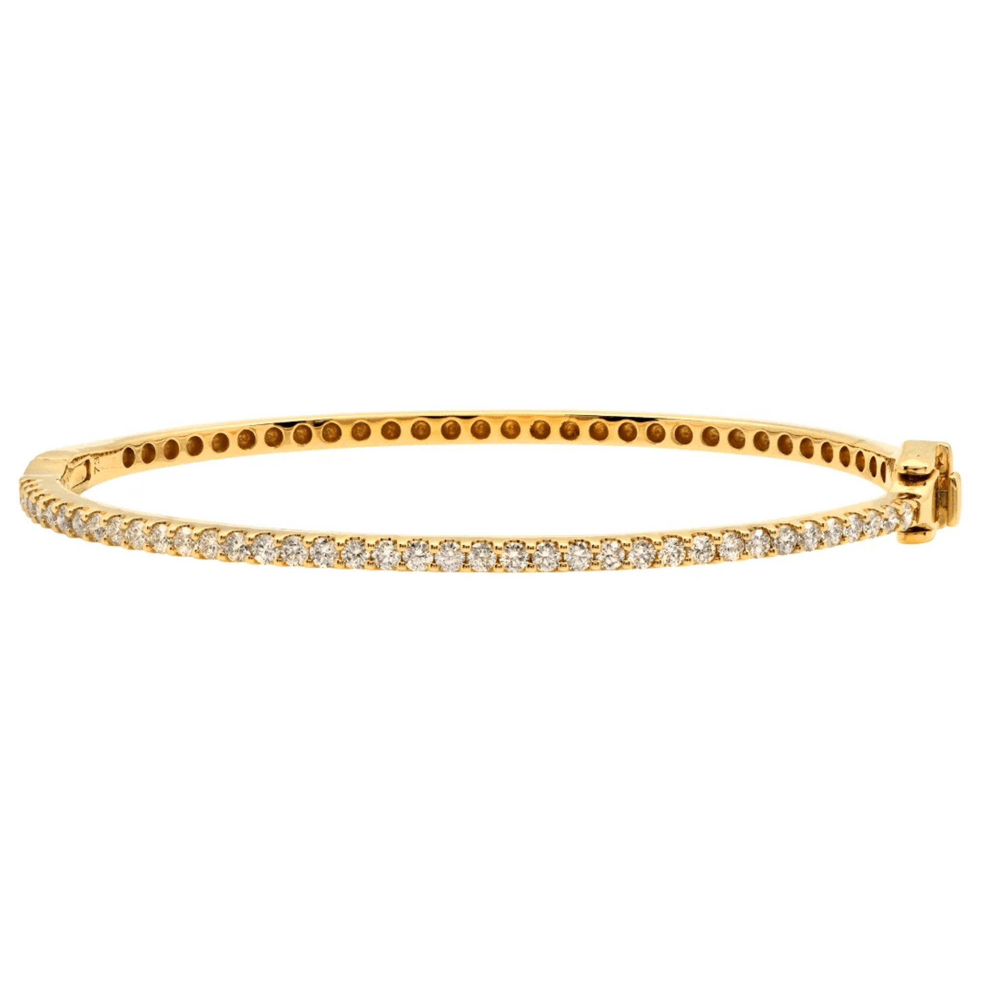Contemporary 14KT Yellow Gold Diamond Bracelet front