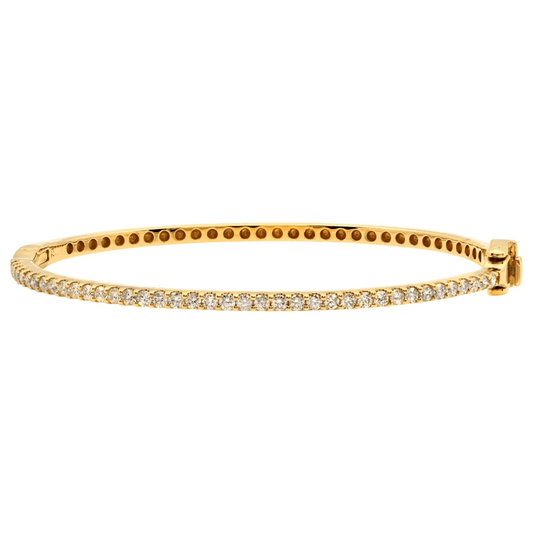 Contemporary 14KT Yellow Gold Diamond Bracelet front