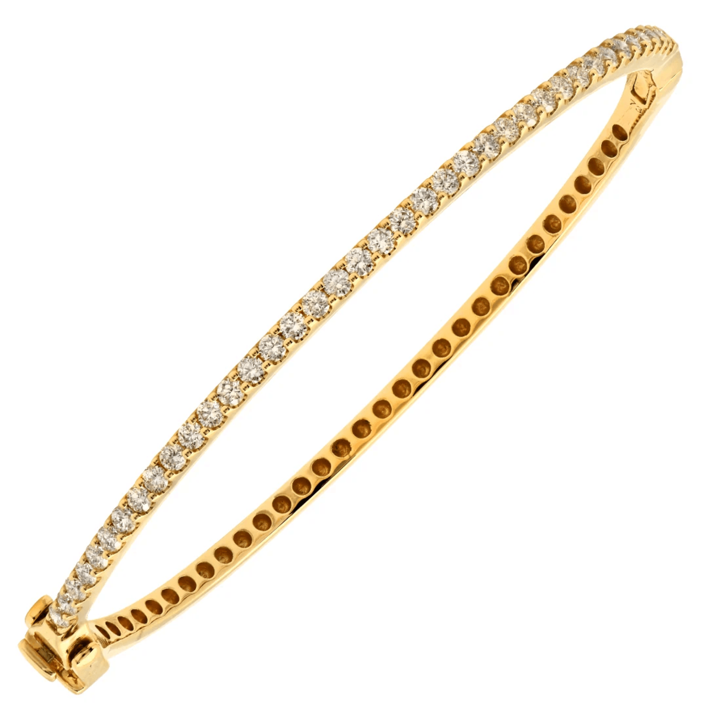 Contemporary 14KT Yellow Gold Diamond Bracelet front