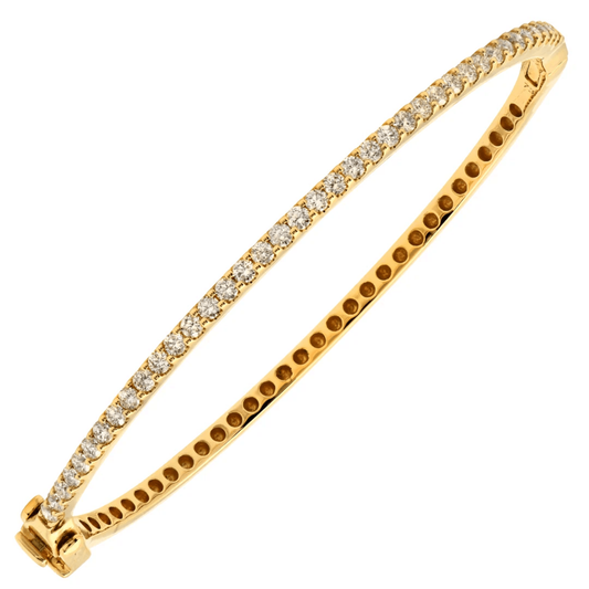 Contemporary 14KT Yellow Gold Diamond Bracelet front
