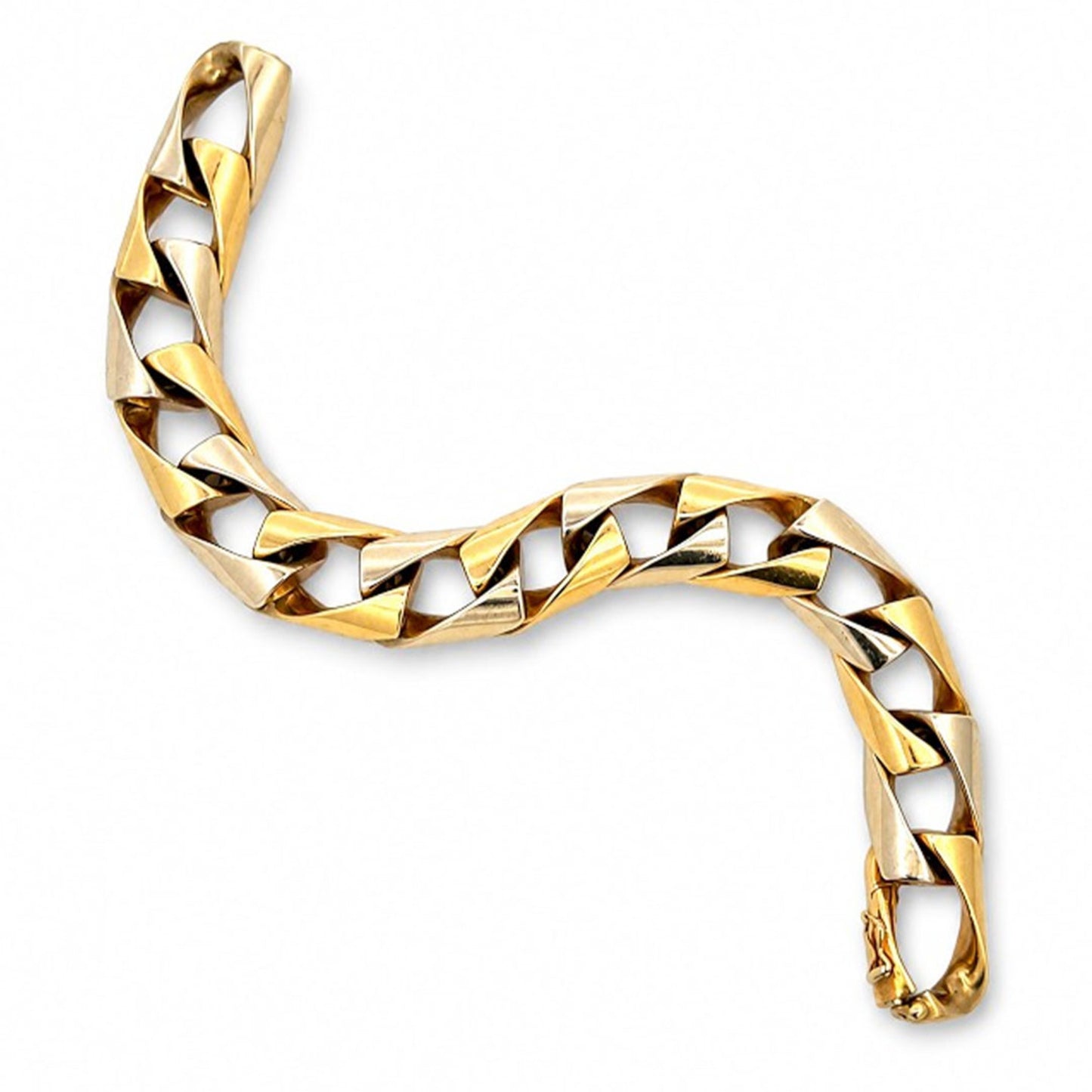Bulgari 1970s 18KT White & Yellow Gold Bracelet front