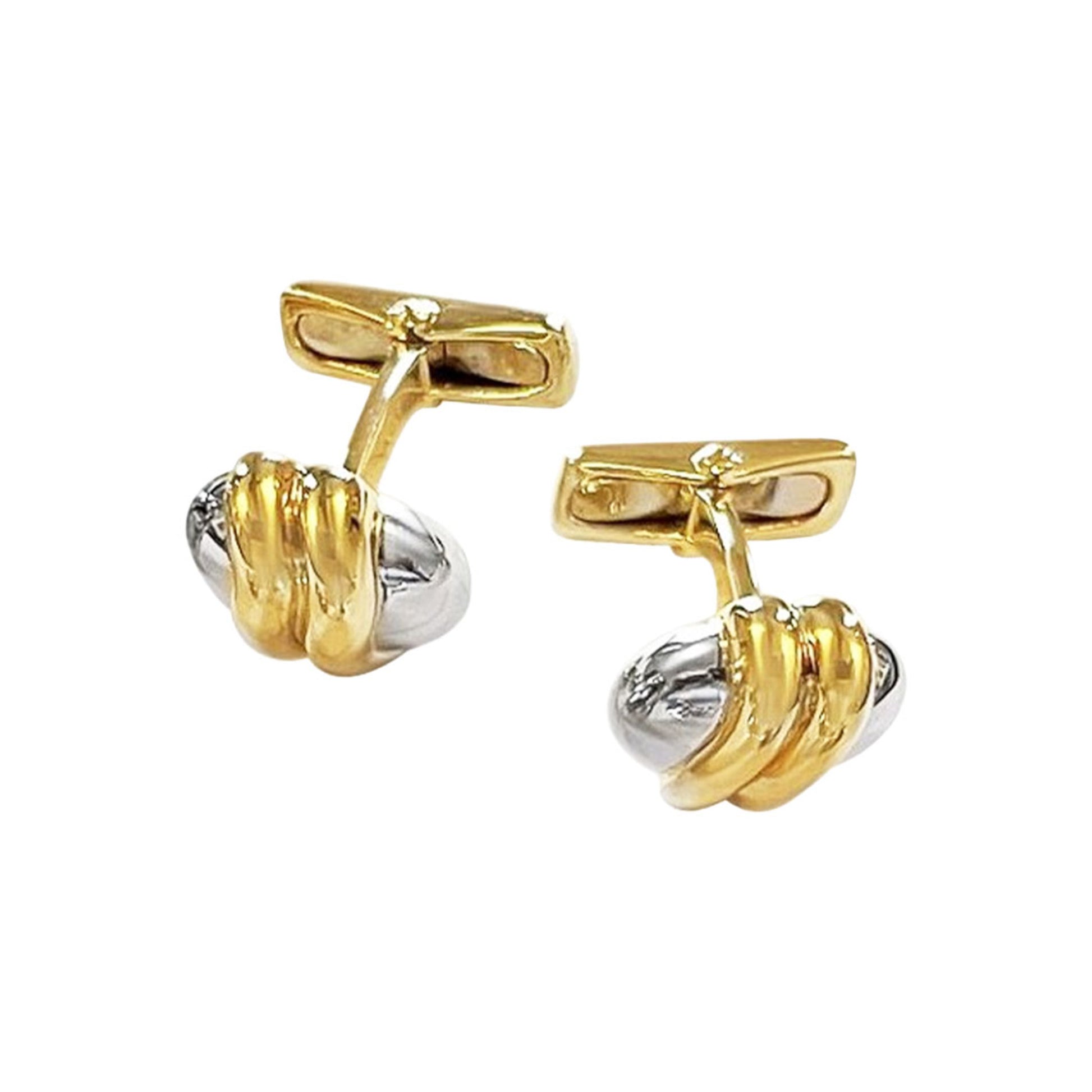 Van Cleef & Arpels France 1980s 18KT White & Yellow Gold Cufflinks front