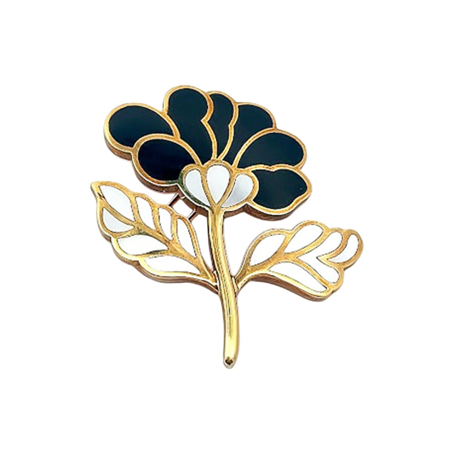 Tiffany & Co. 1980s 18KT Yellow Gold Mother of Pearl & Jadeite Flower Brooch front
