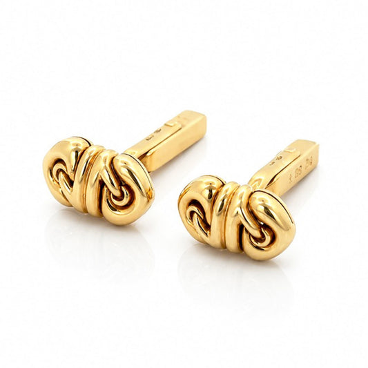 Bulgari 1980s 18KT Yellow Gold Cufflinks front