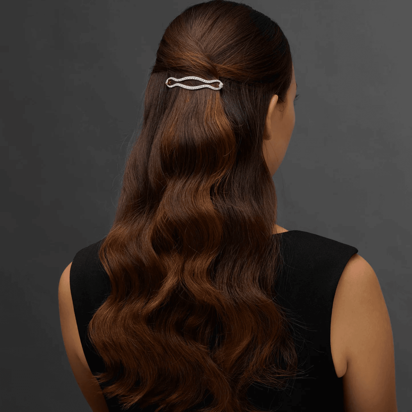Tiffany & Co. Edwardian Platinum & 18KT Yellow Gold Diamond Barrette in hair