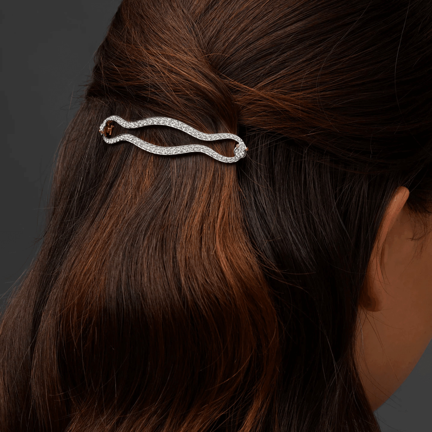 Tiffany & Co. Edwardian Platinum & 18KT Yellow Gold Diamond Barrette in hair