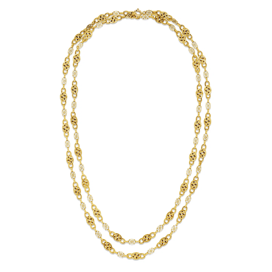 French Victorian 18KT Yellow Gold Necklace front