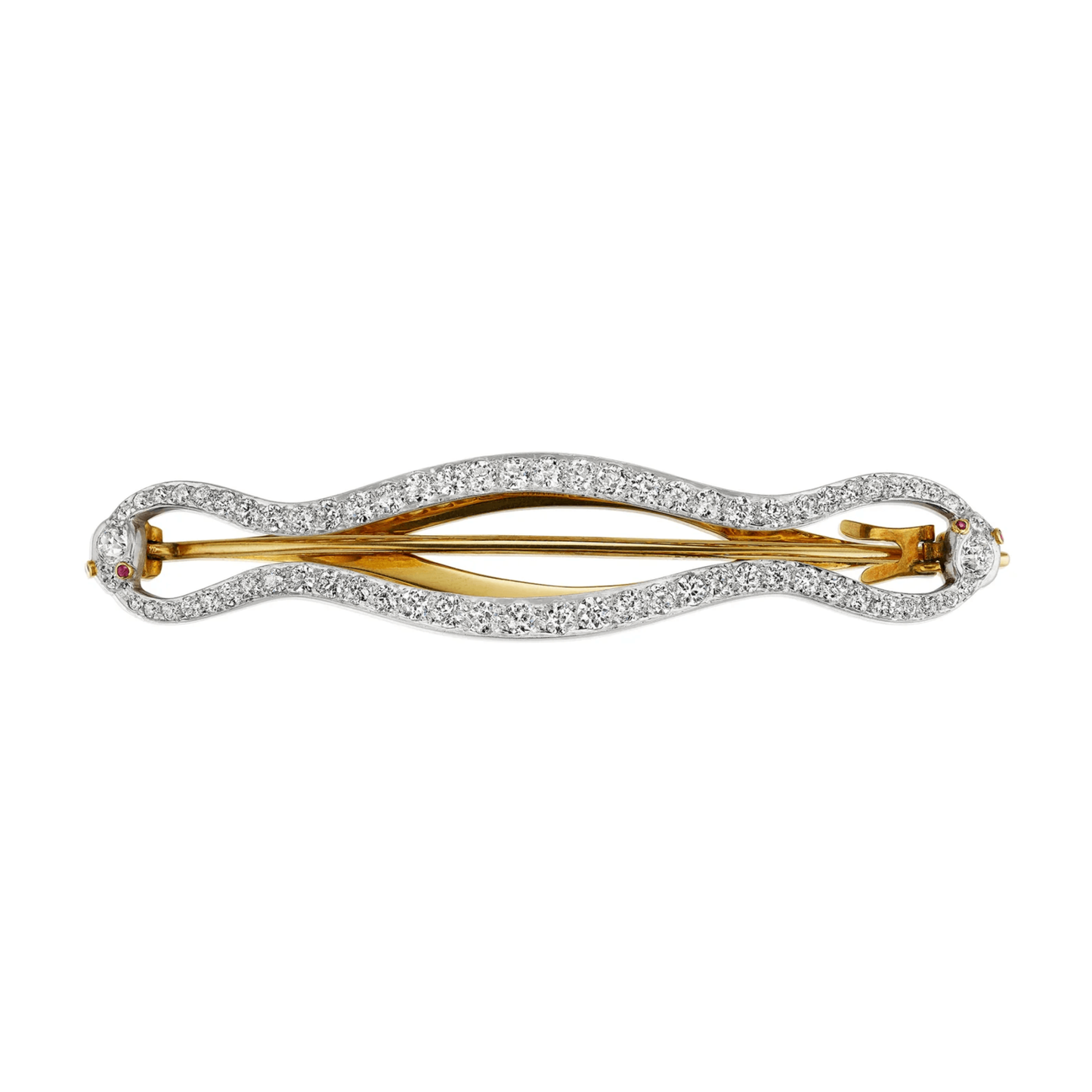 Tiffany & Co. Edwardian Platinum & 18KT Yellow Gold Diamond Barrette front