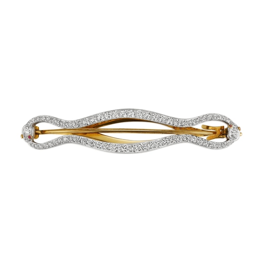 Tiffany & Co. Edwardian Platinum & 18KT Yellow Gold Diamond Barrette front
