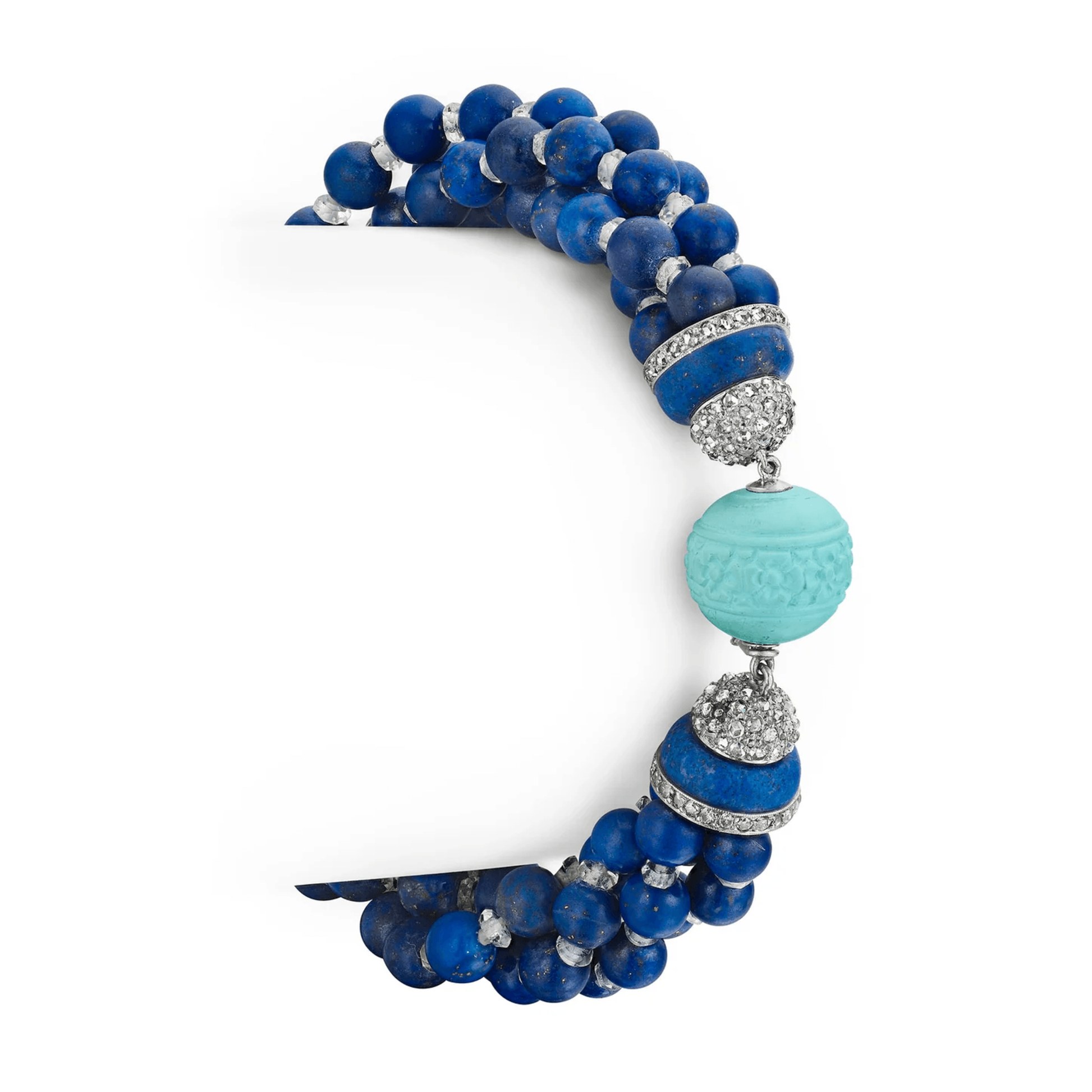 Cartier NY Art Deco Platinum Lapis Lazuli & Diamond Bracelet side