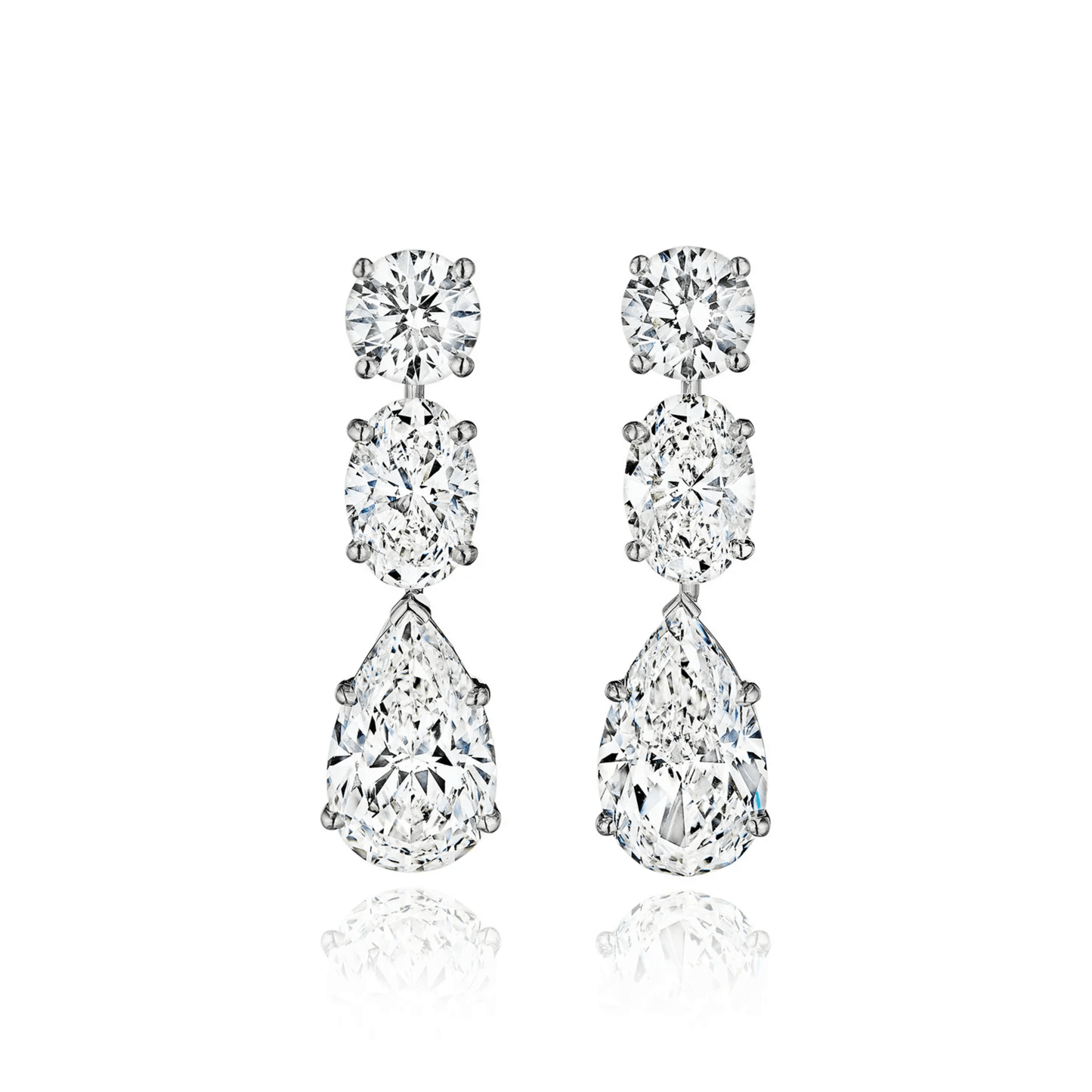 Tiffany & Co. Post-1980s Platinum Diamond Earrings front