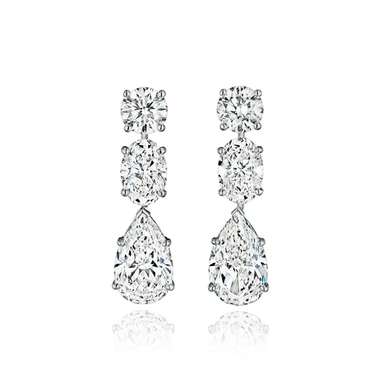 Tiffany & Co. Post-1980s Platinum Diamond Earrings front