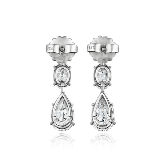 Tiffany & Co. Post-1980s Platinum Diamond Earrings back