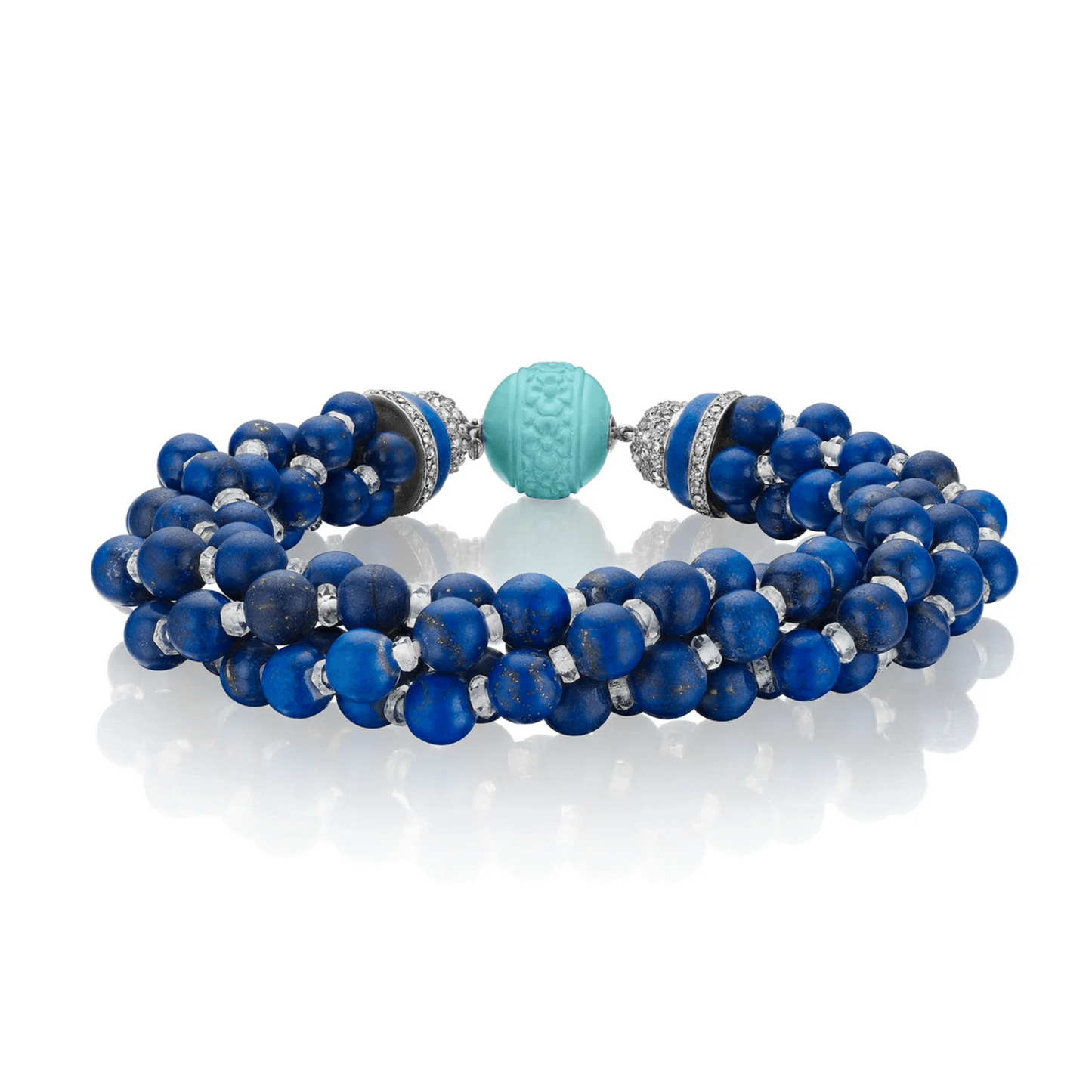 Cartier NY Art Deco Platinum Lapis Lazuli & Diamond Bracelet front