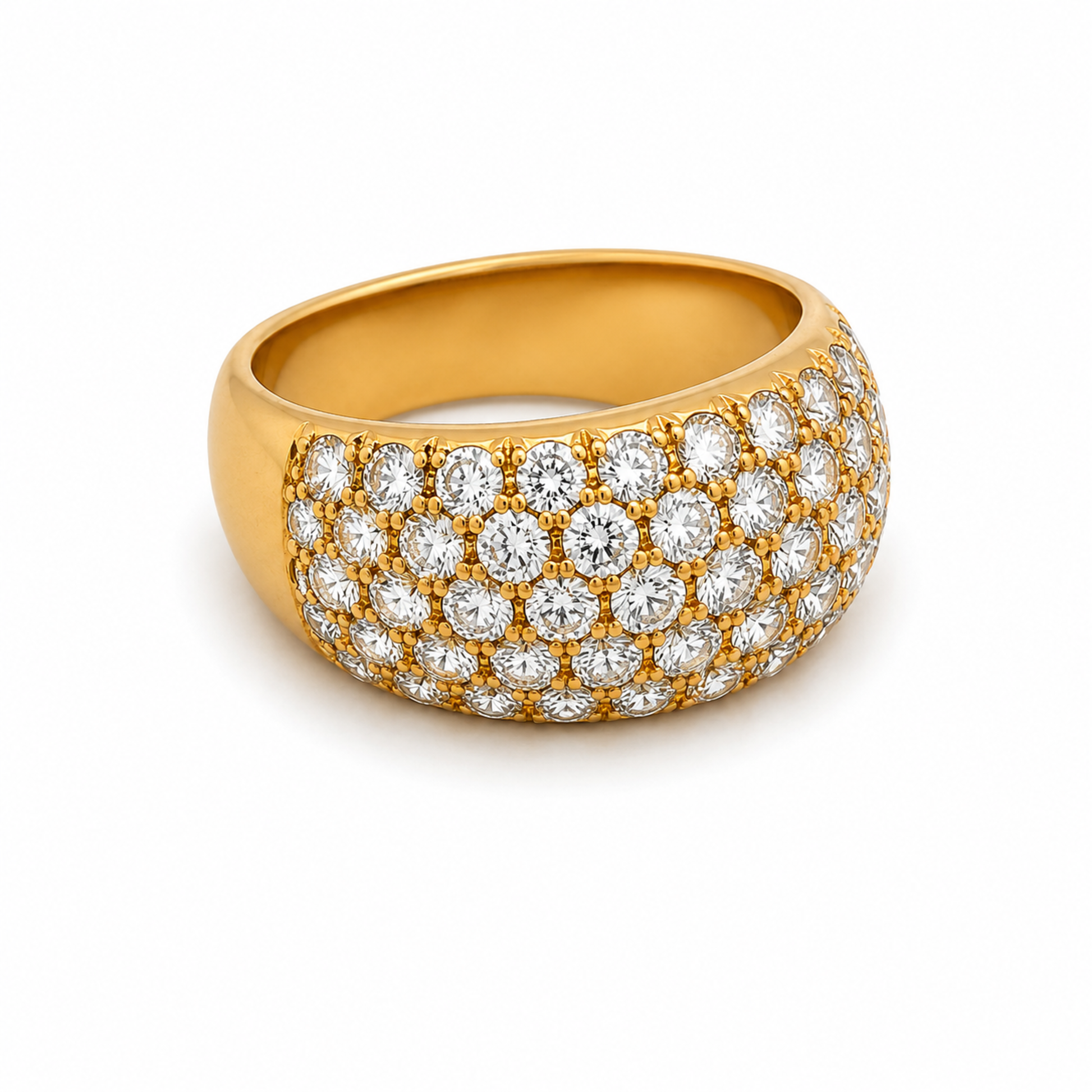Van Cleef & Arpels French Post-1980s 18KT Yellow Gold Diamond Ring side