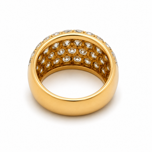 Van Cleef & Arpels French Post-1980s 18KT Yellow Gold Diamond Ring back