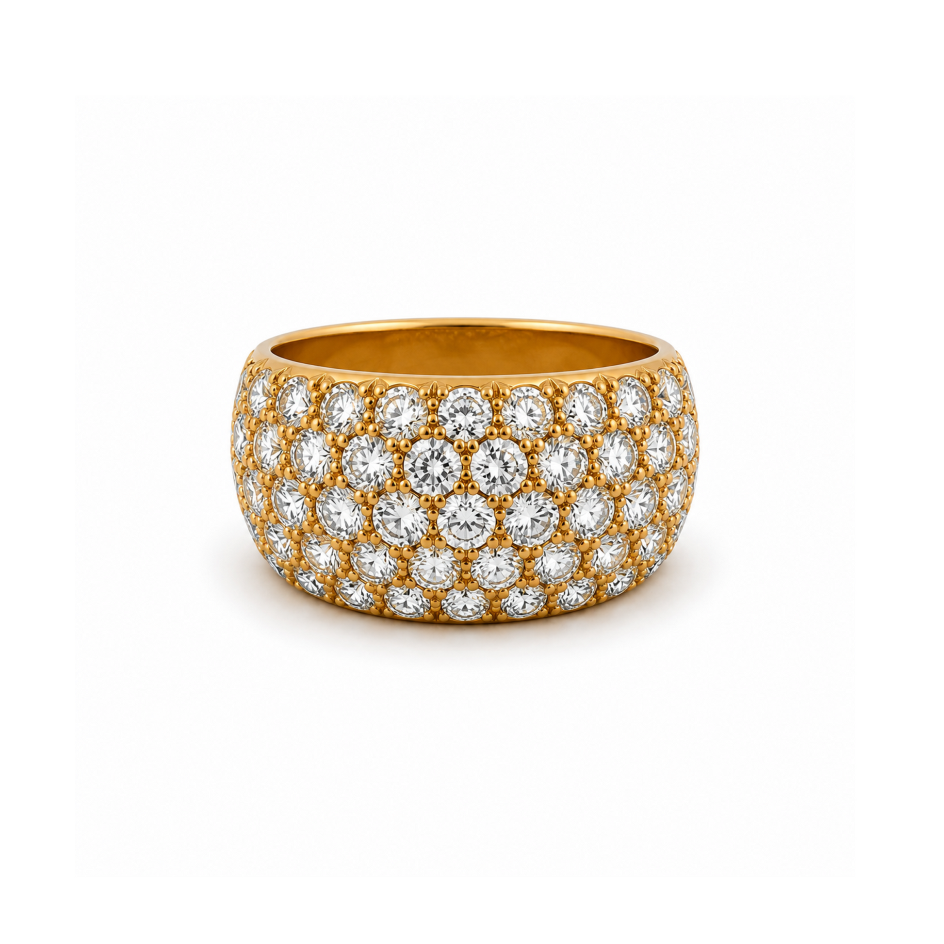 Van Cleef & Arpels French Post-1980s 18KT Yellow Gold Diamond Ring front