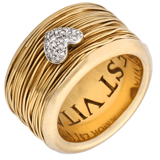 Pasquale Bruni Post-1980s 18KT Yellow Gold Diamond Ring front