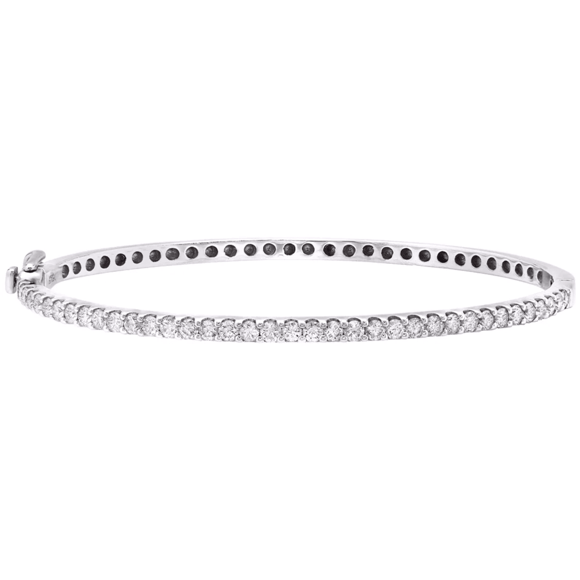 Contemporary 14KT White Gold Diamond Bracelet front