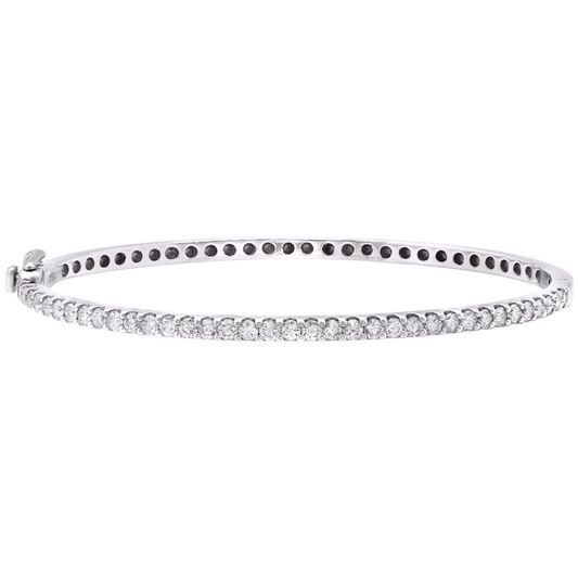 Contemporary 14KT White Gold Diamond Bracelet front