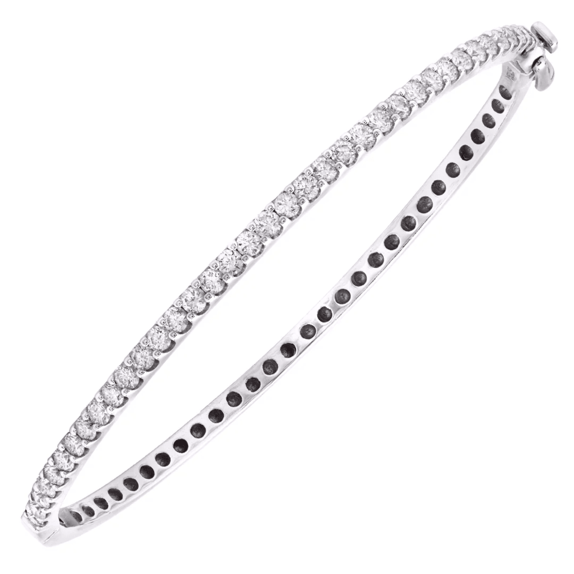 Contemporary 14KT White Gold Diamond Bracelet front
