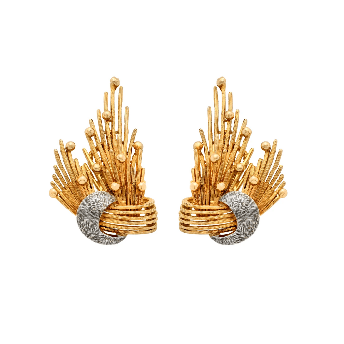 Post-1980s 18KT Yellow Gold Earrings front