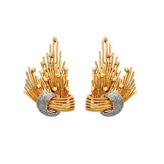 Post-1980s 18KT Yellow Gold Earrings front