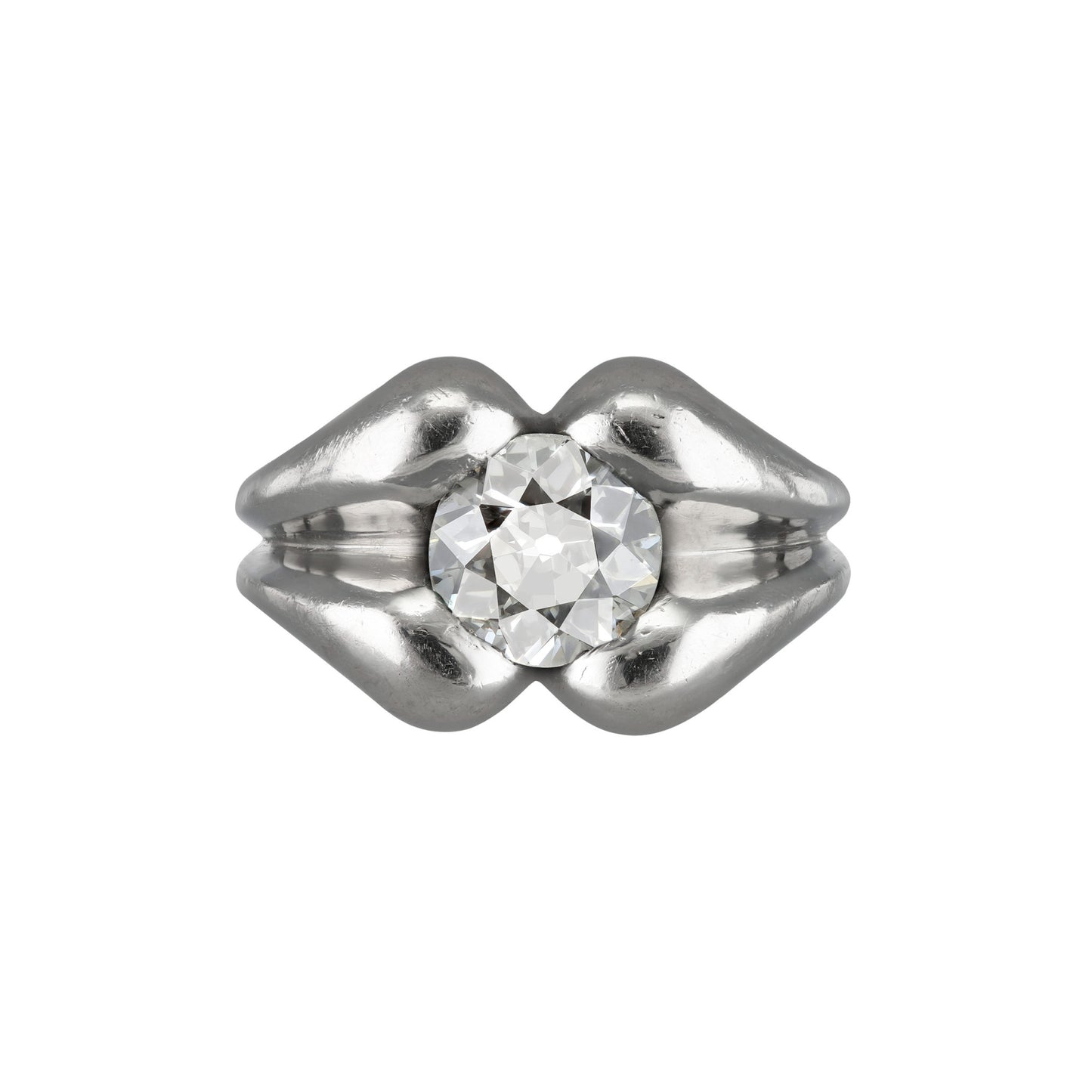 1940s Platinum Diamond Ring front