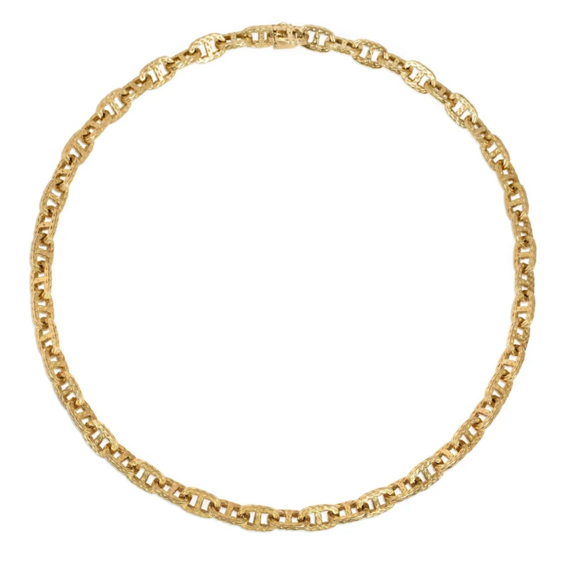 Hermes Paris 1950s 18KT Yellow Gold Bracelet & Necklace front